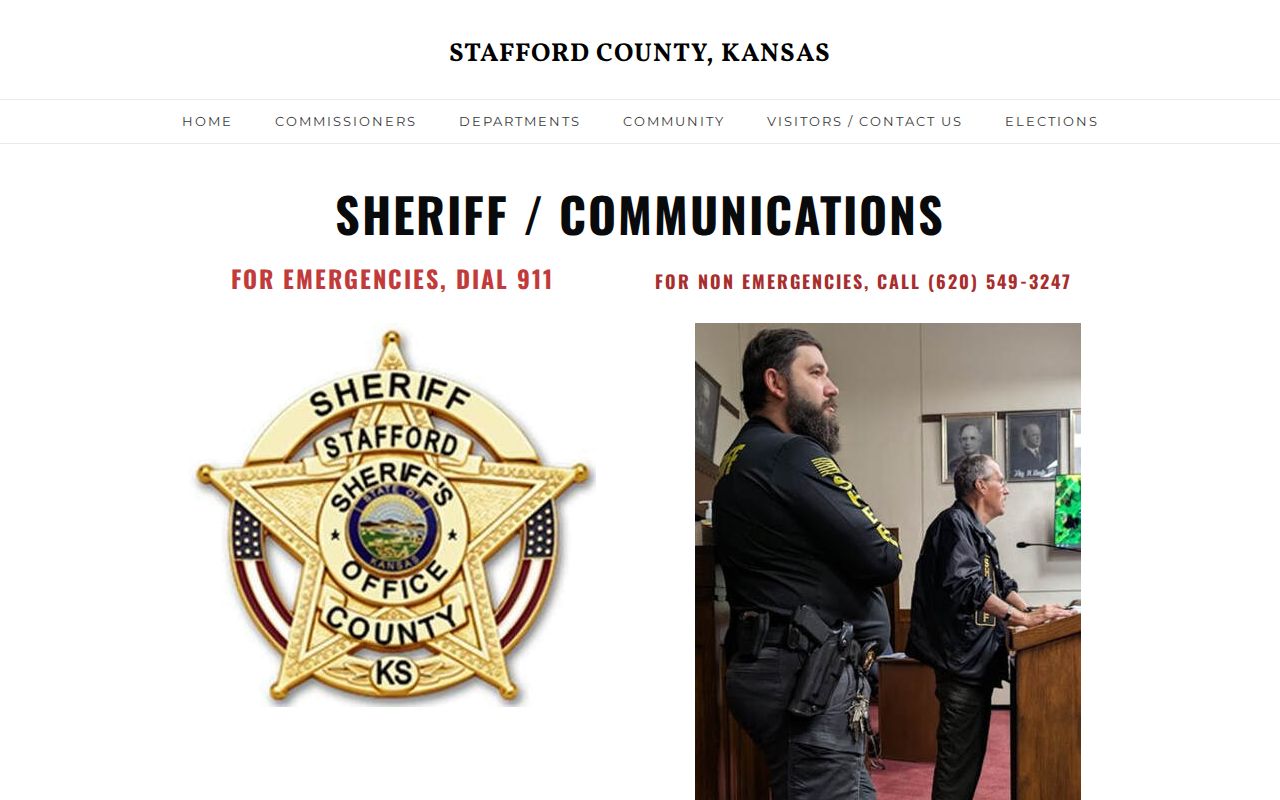 Stafford County Sheriff contact page without a released inmate mugshot feed